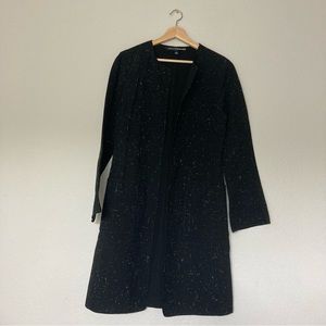 Wool Coat Long Thin Overcoat Black Linda Allard Ellen Tracy